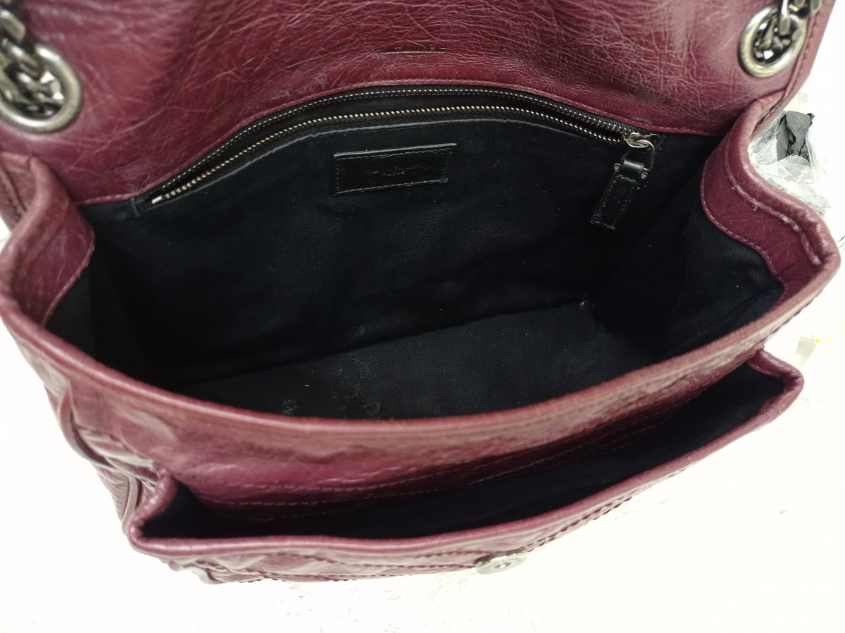 YsL Niki Medium Calfskin Burgundy RHW 2018
