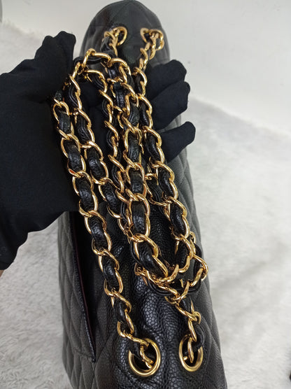 Chanel Maxi Caviar Black GHW DF #24