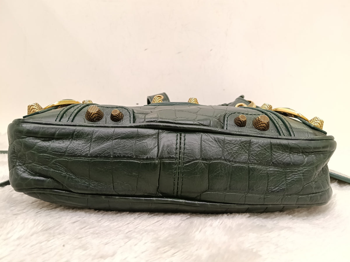 Balenciaga Neo Cagole Small Croco Green RGHW 2023
