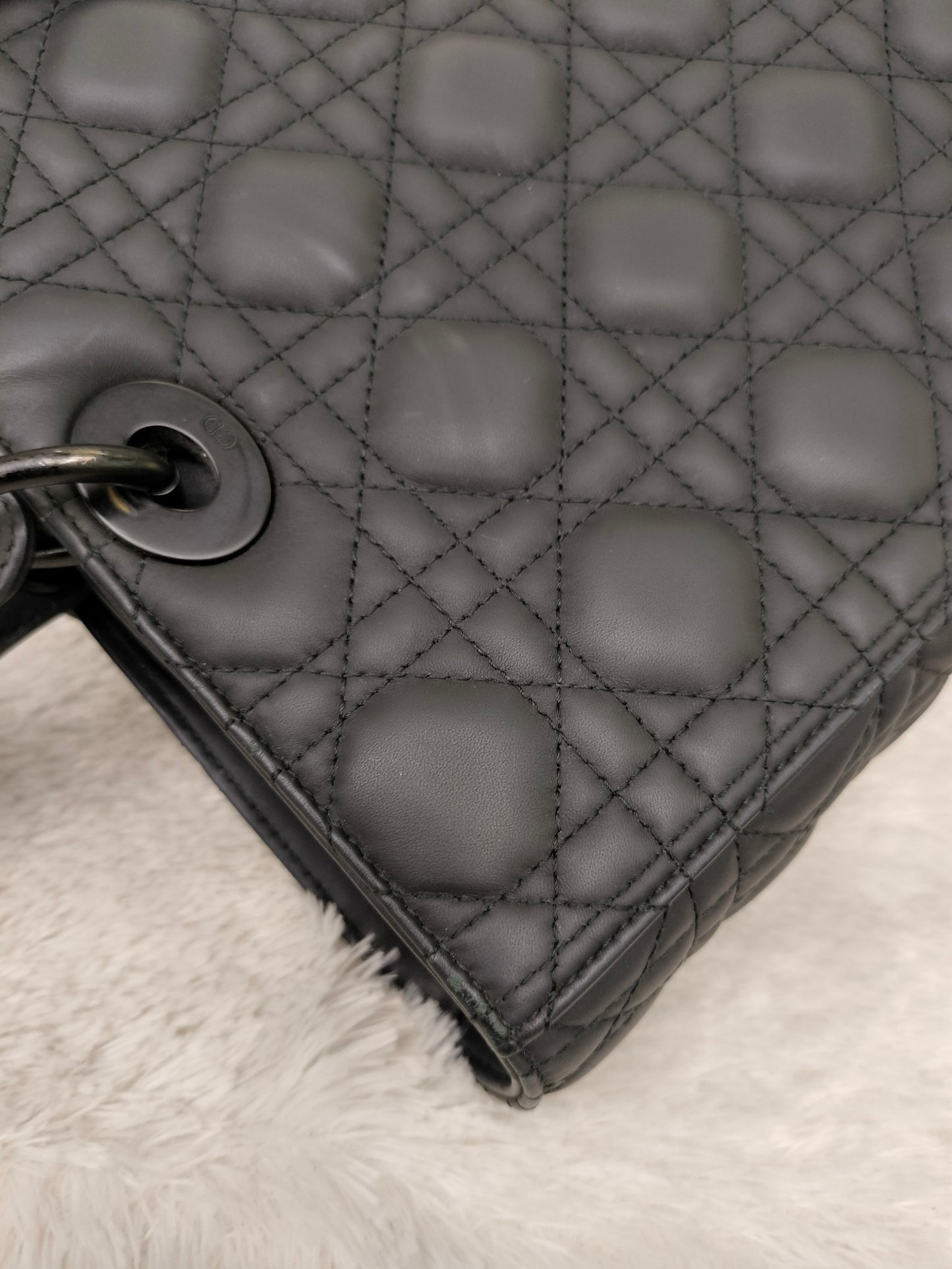 Lady Dior Large Ultra Matte All Black 2019