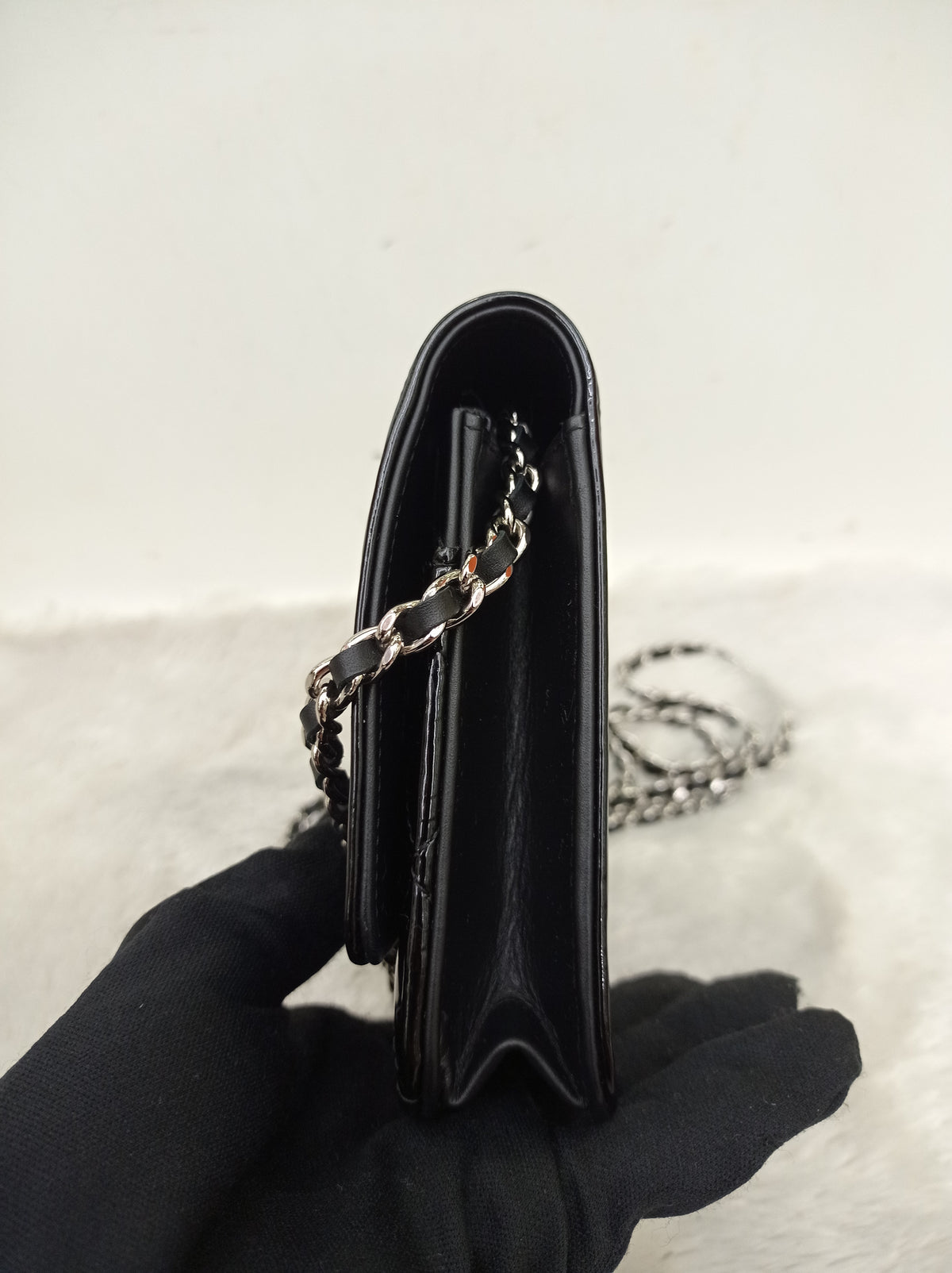 Chanel WOC Boy Patent Black SHW #20
