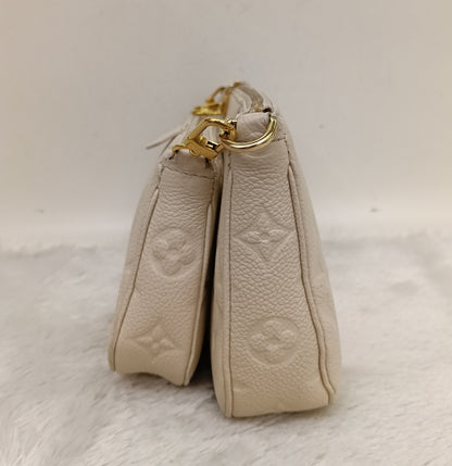 LV Multi Pochette Accecories NV Monogram Empreinte Creme Beige (CHIP)