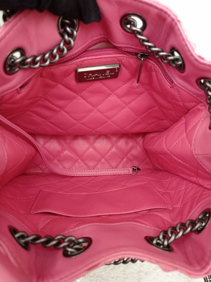 Chanel Urban Luxury Drawstring Backpack Python Pink RHW #22