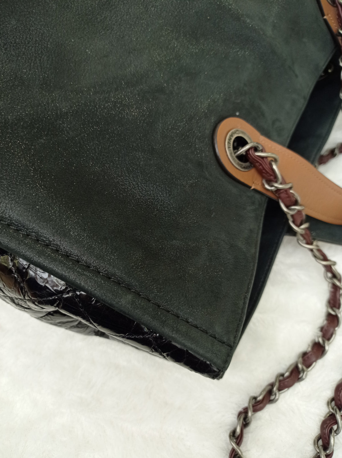 Chanel In The Mix Timeless Shopping Tote Iridescent Calfskin Black RHW #14