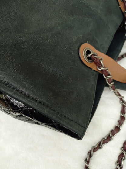 Chanel In The Mix Timeless Shopping Tote Iridescent Calfskin Black RHW #14