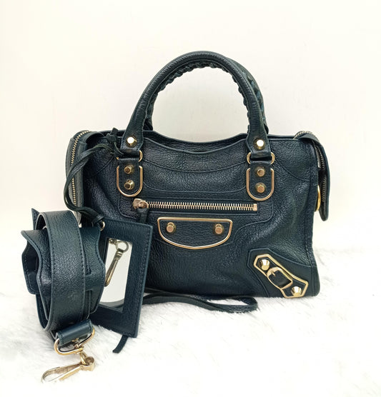 Balenciaga Mini City Edge Emerald GHW