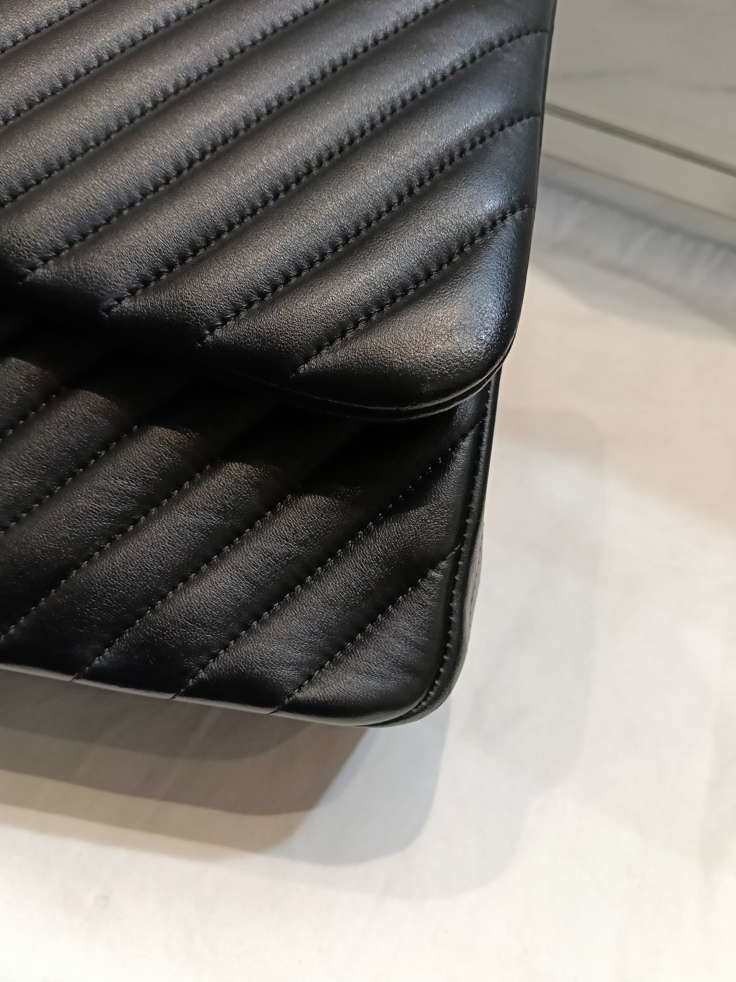 Chanel Jumbo Chevron Lamb Black GHW DF #27
