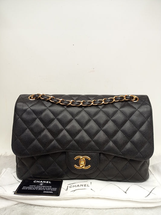 Chanel Jumbo Caviar Black GHW DF #18