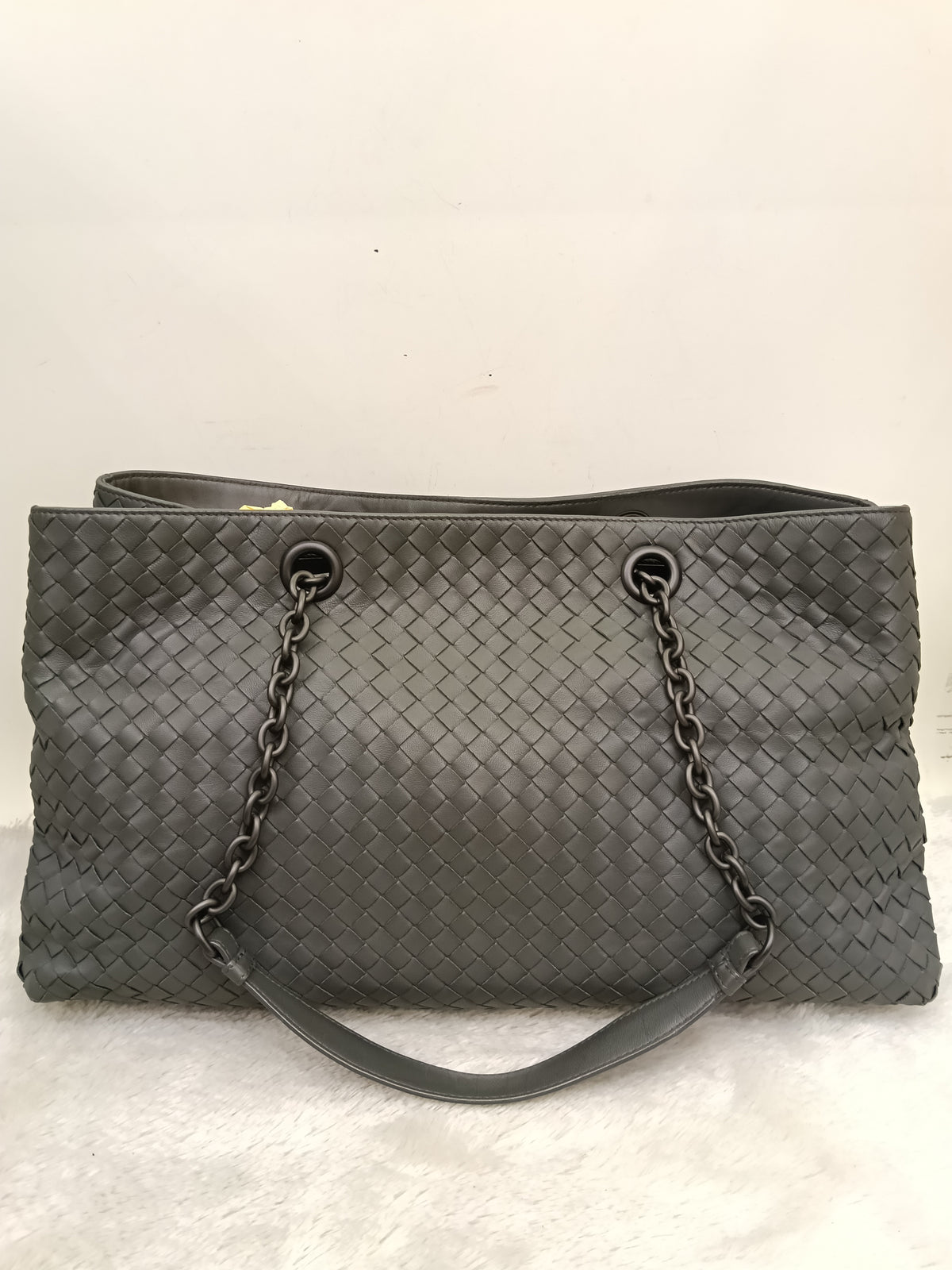 Bottega Veneta Nappa Intrecciato Chain Tote Large Grey RHW