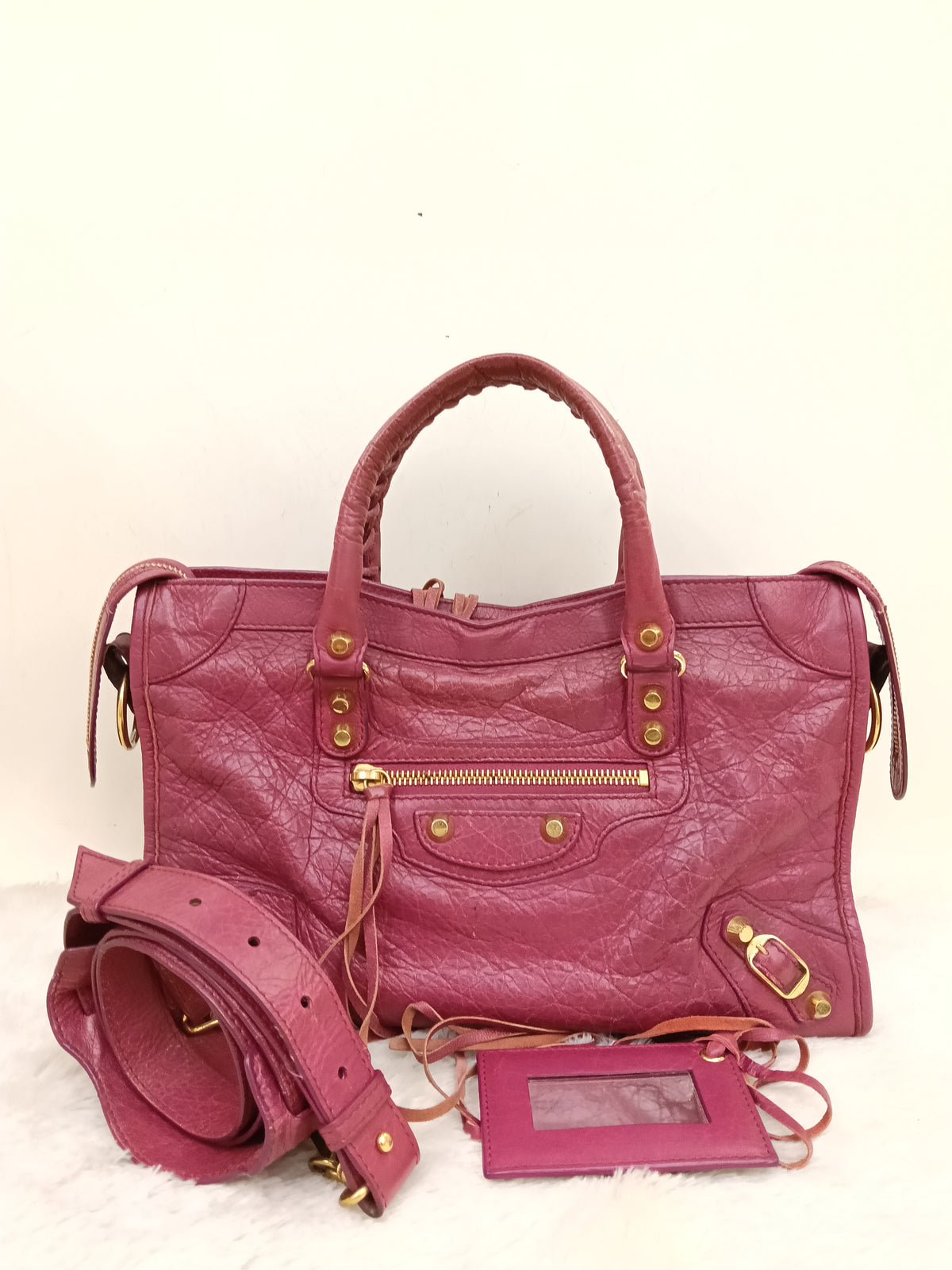 Balenciaga Small City Classic Burgundy GHW 2017