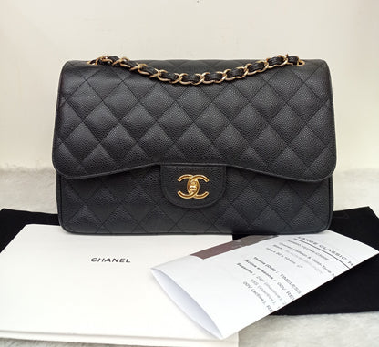 Chanel Jumbo Caviar Black GHW DF #17