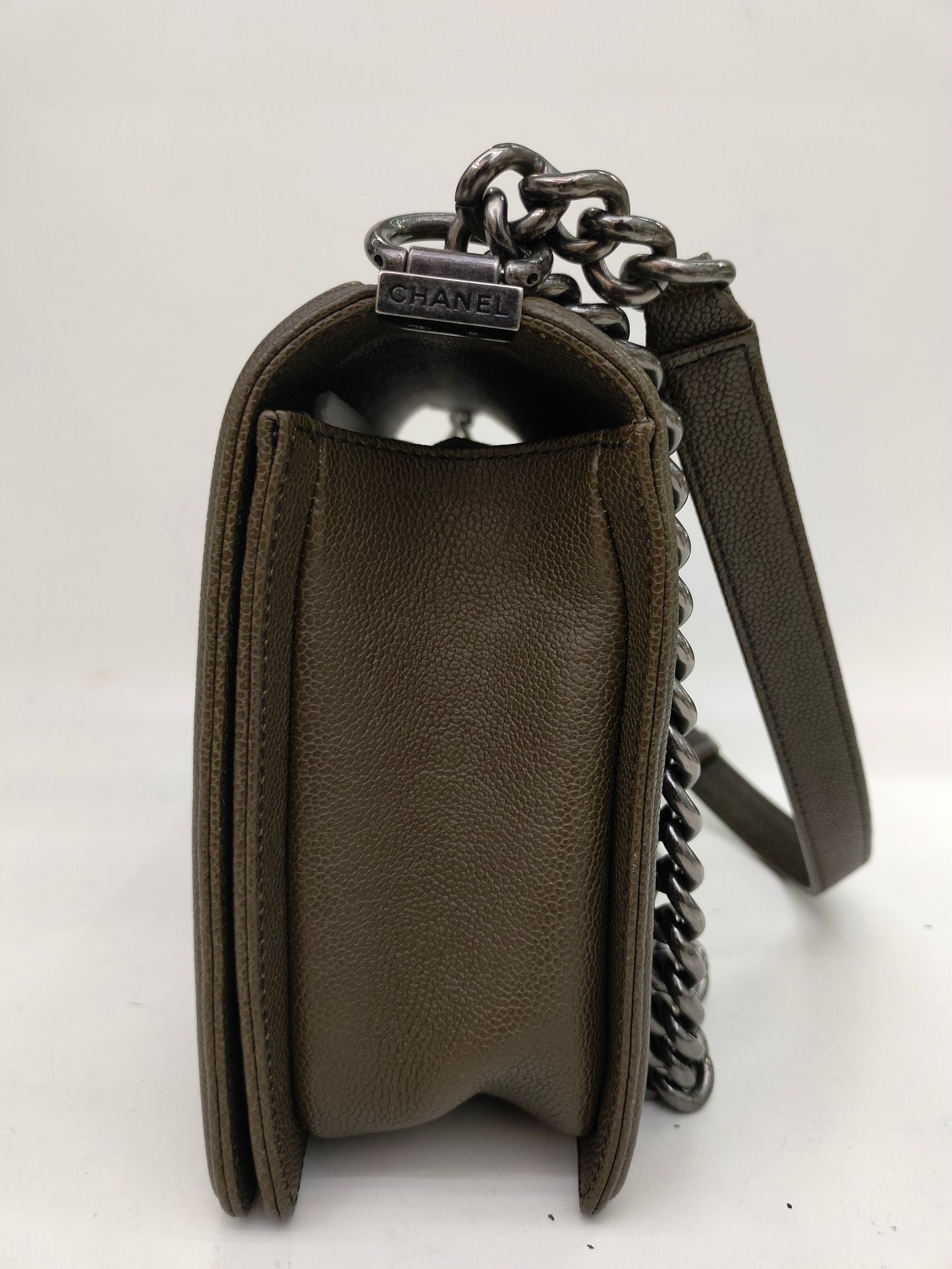 Chanel Boy 28 Caviar Khaki RHW #23