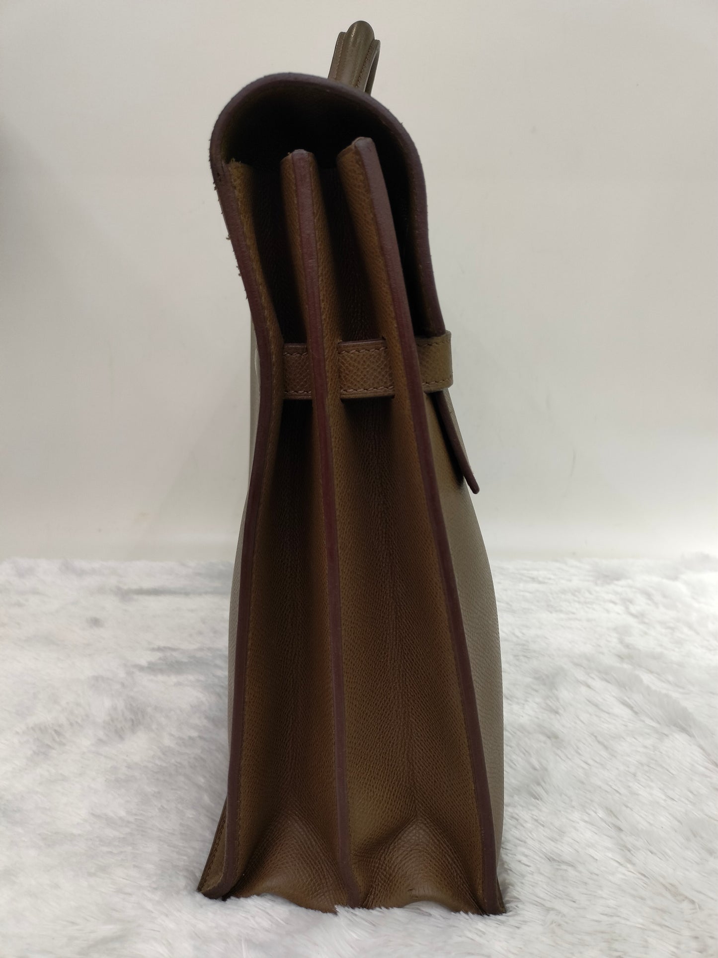 Hermes Kelly Depeches Briefcase Epsom Etoupe PHW #K square