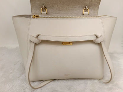 Celine Micro Belt Grained White GHW 2017