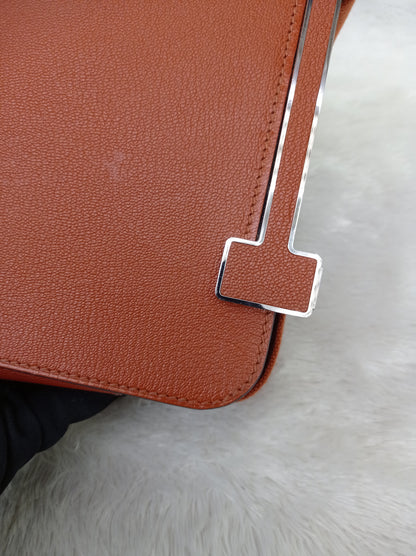 Hermes Geta Chevre Mysore Sangle Cuivre PHW #U