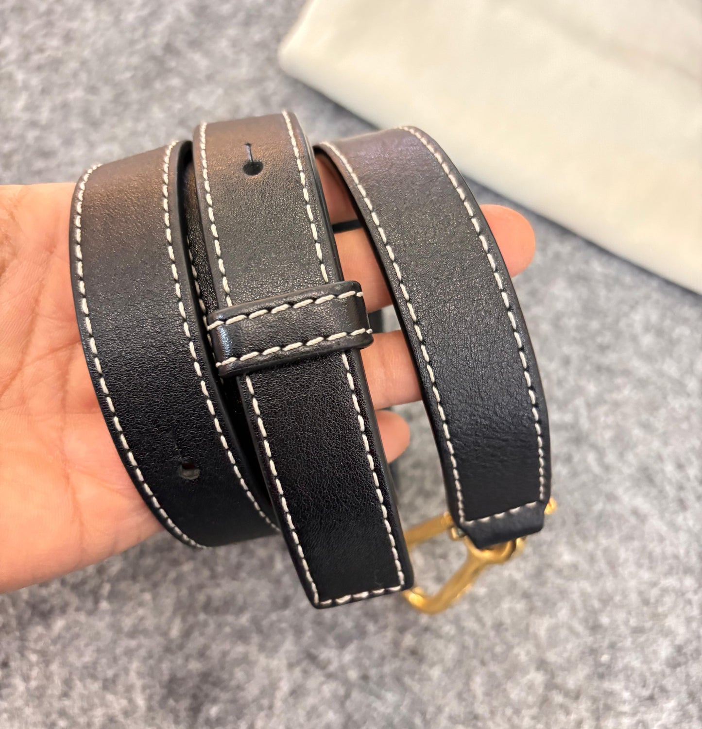 Loewe Puzzle Small Grained Navy Black GHW 2018