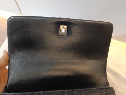 Chanel Coco Handle Medium Python Black RHW #23