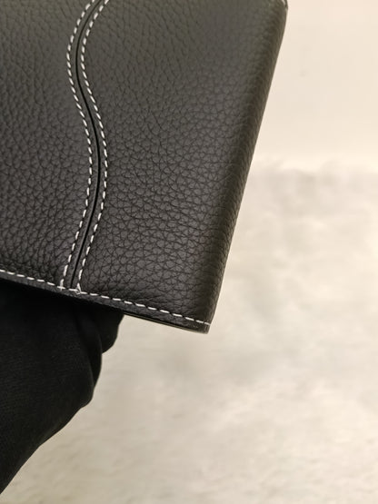 *Neverbeen Used* Dior Bifold Wallet Saddle Grained Calfskin Marquetry Black 2023