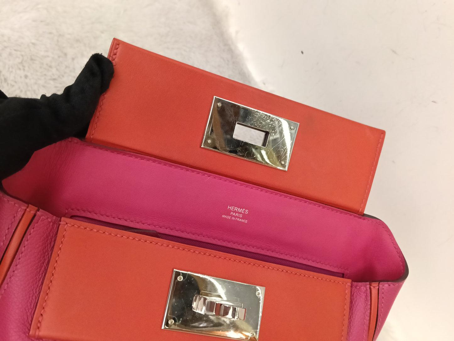 Hermes 2424 Mini Evercolour Swift Rose Mexico Rouge De Coeur PHW #Z