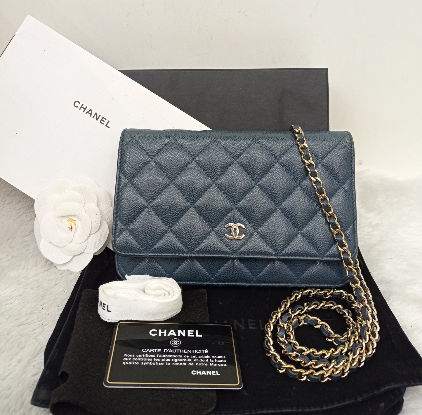 Chanel WOC Caviar Navy GHW #22