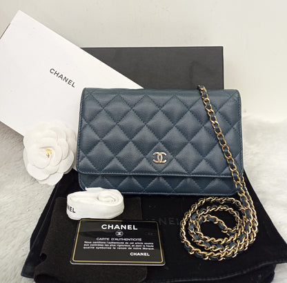 Chanel WOC Caviar Navy GHW #22