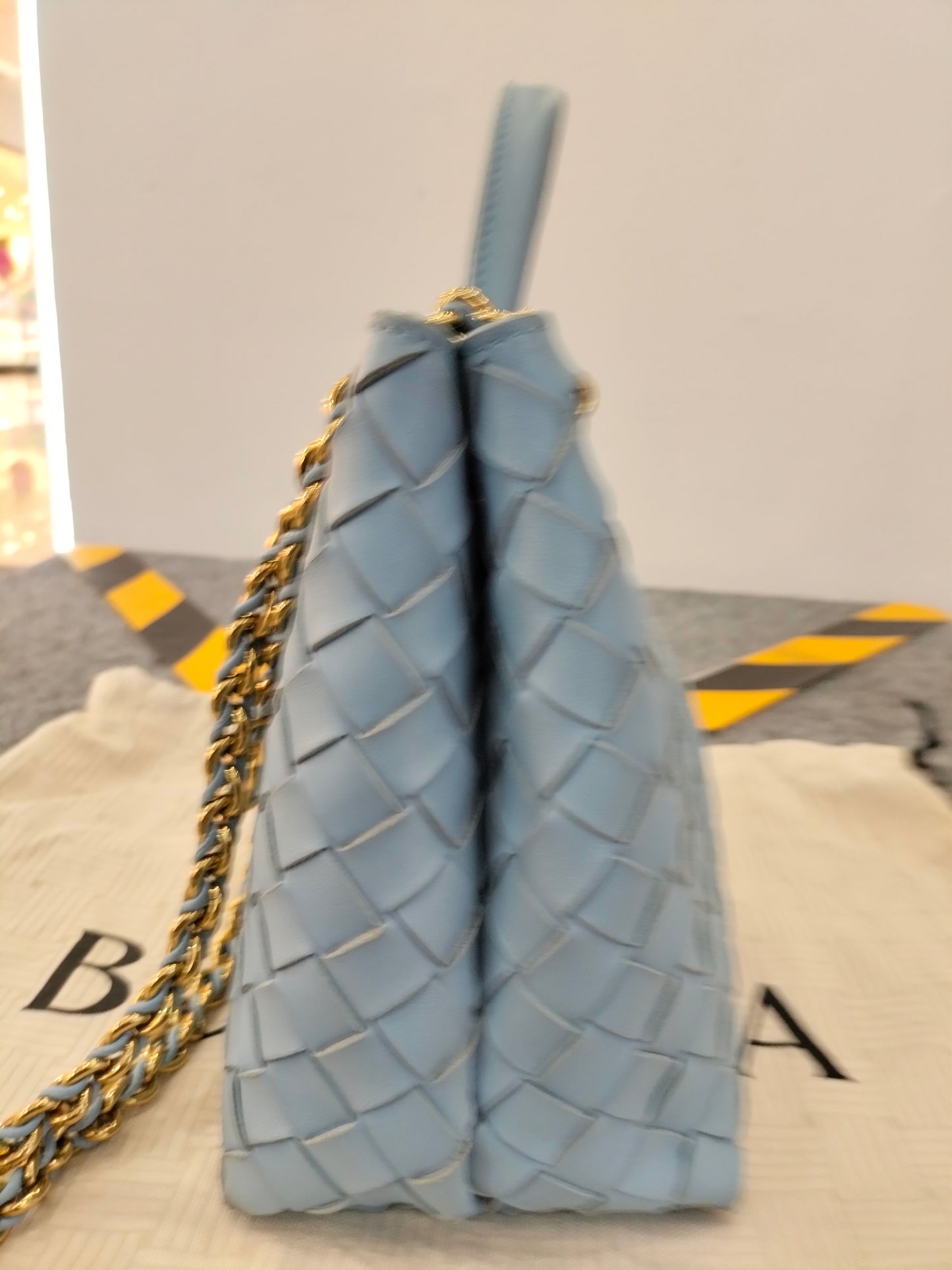 Bottega Veneta Andiamo Small Light Blue GHW