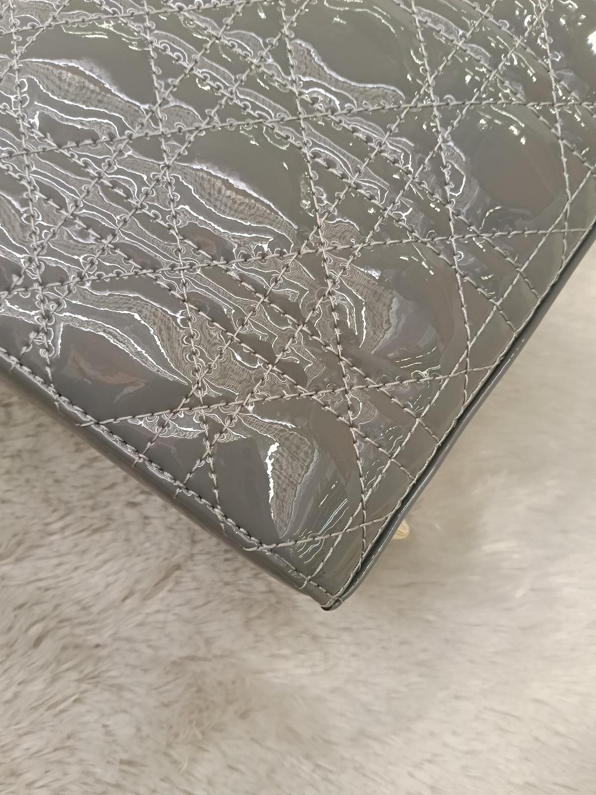 Lady Dior Small Patent Grey GHW 2021