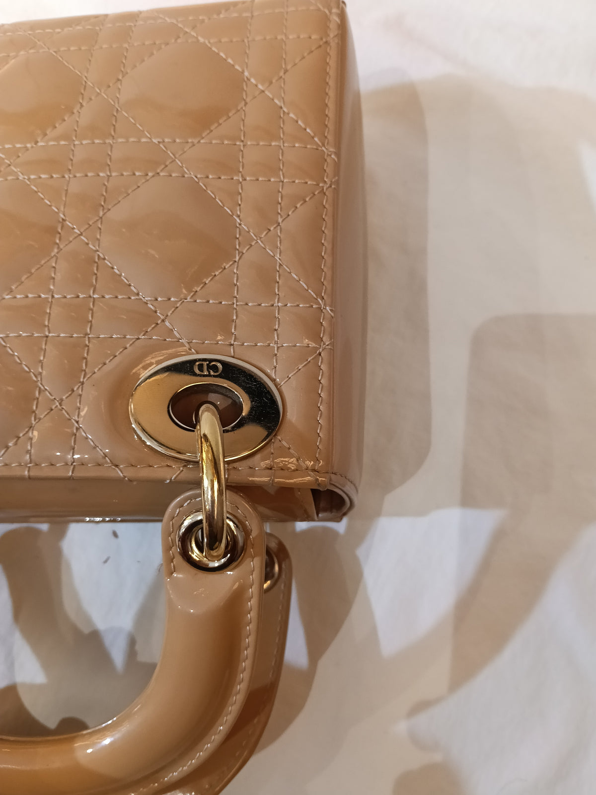 Lady Dior Mini Patent Nude GHW 2022