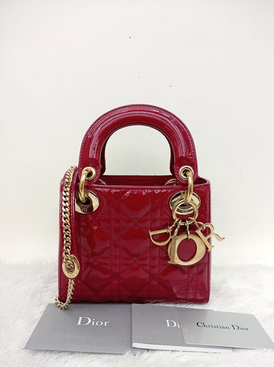 Lady Dior Mini Patent Red GHW 2018
