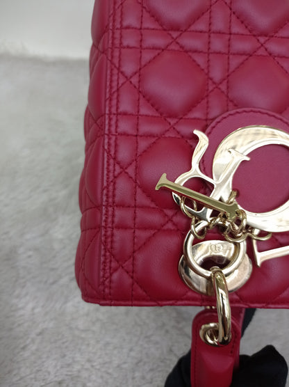 Lady Dior Medium Lamb Burgundy GHW 2020