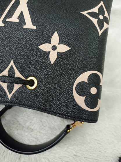 LV Neo Noe MM Monogram Empreinte Noir Creme 2022 (CHIP)