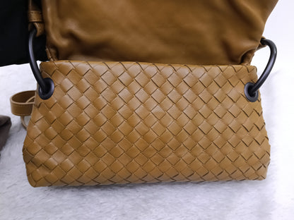 Bottega Veneta Nappa Intrecciato Flap Crossbody Camel RHW