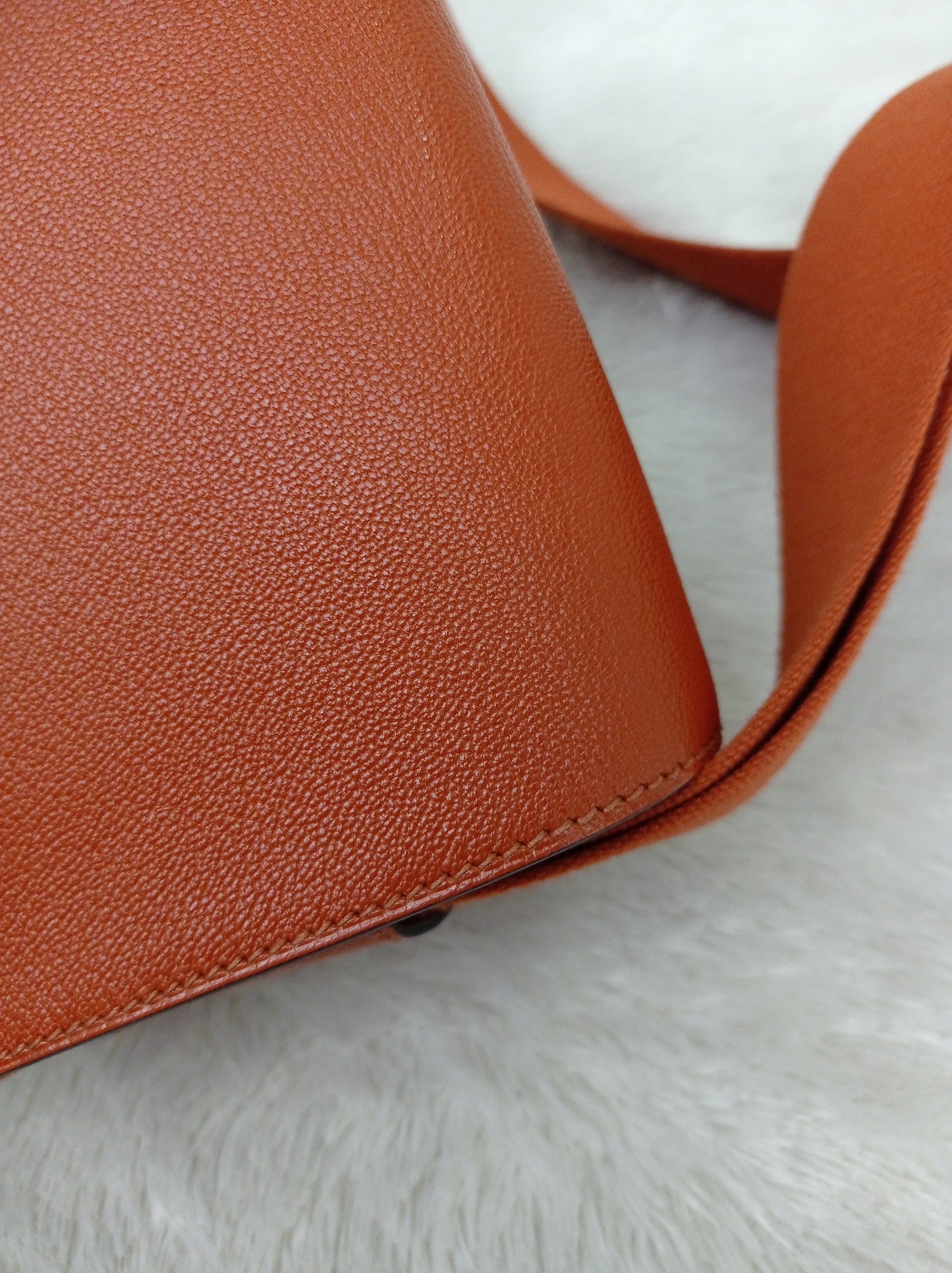 Hermes Geta Chevre Mysore Sangle Cuivre PHW #U
