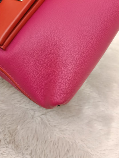Hermes 2424 Mini Evercolour Swift Rose Mexico Rouge De Coeur PHW #Z