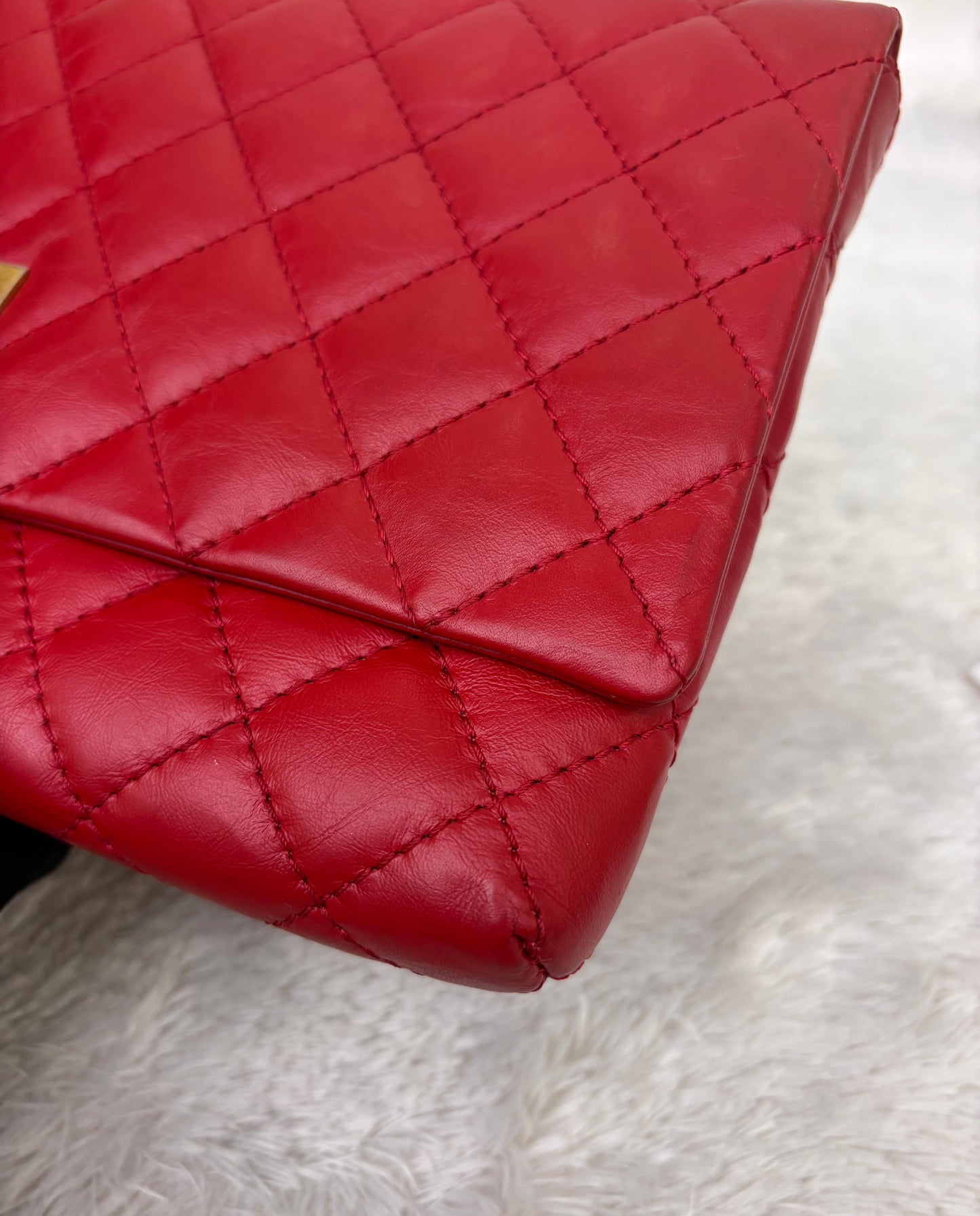 Chanel 2.55 Reissue Fold Over Clutch Calfskin Red GHW #26