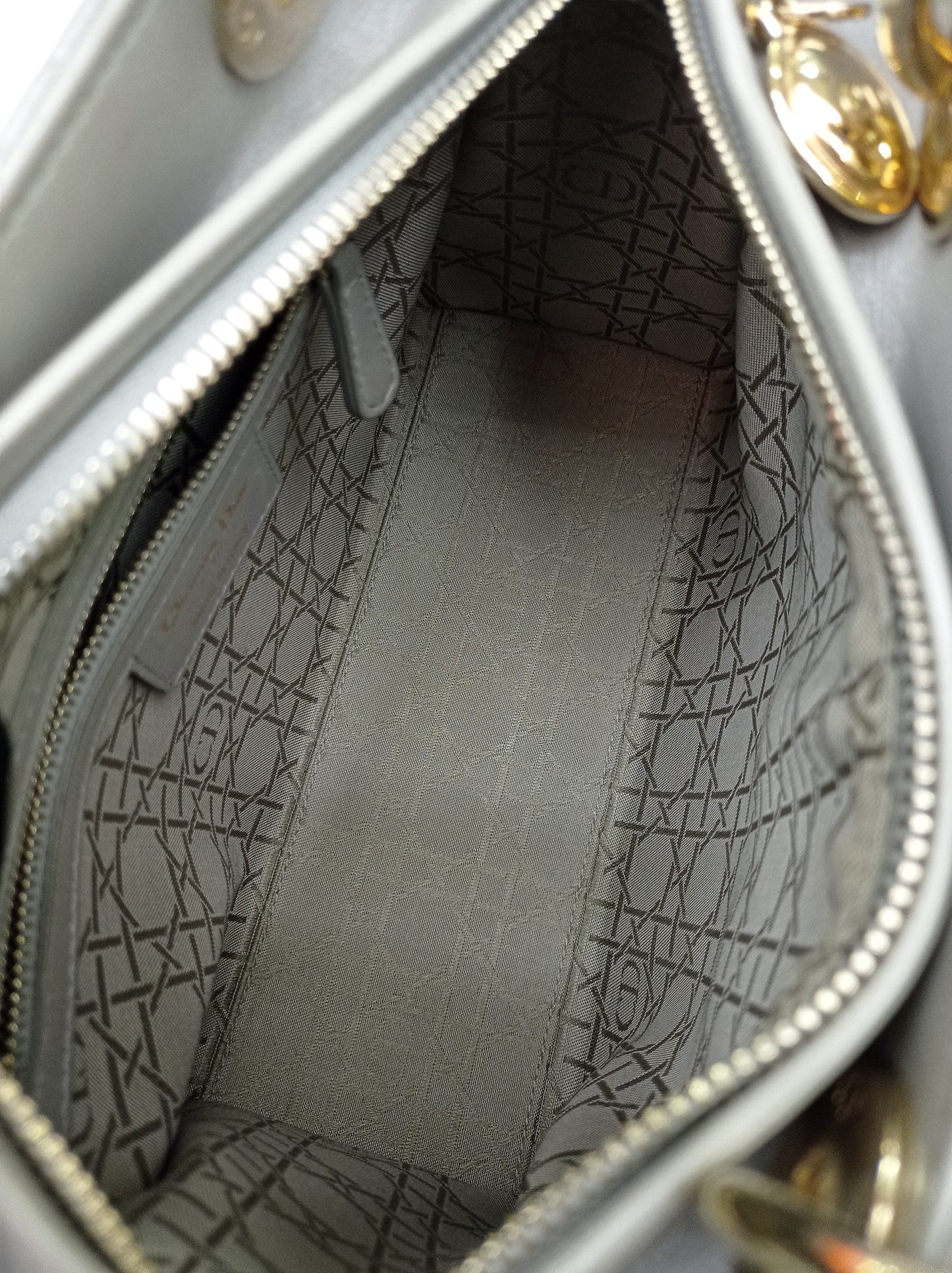 Lady Dior Medium Lamb Grey GHW