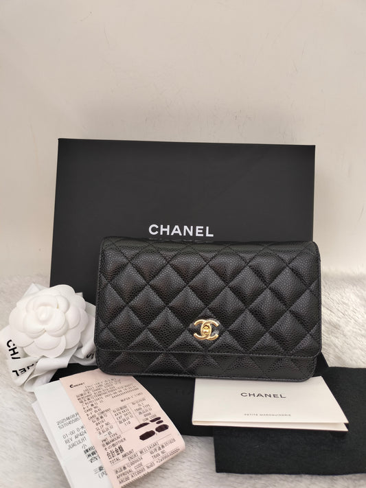 *NEW* Chanel WOC Caviar Black GHW (CHIP 2025)