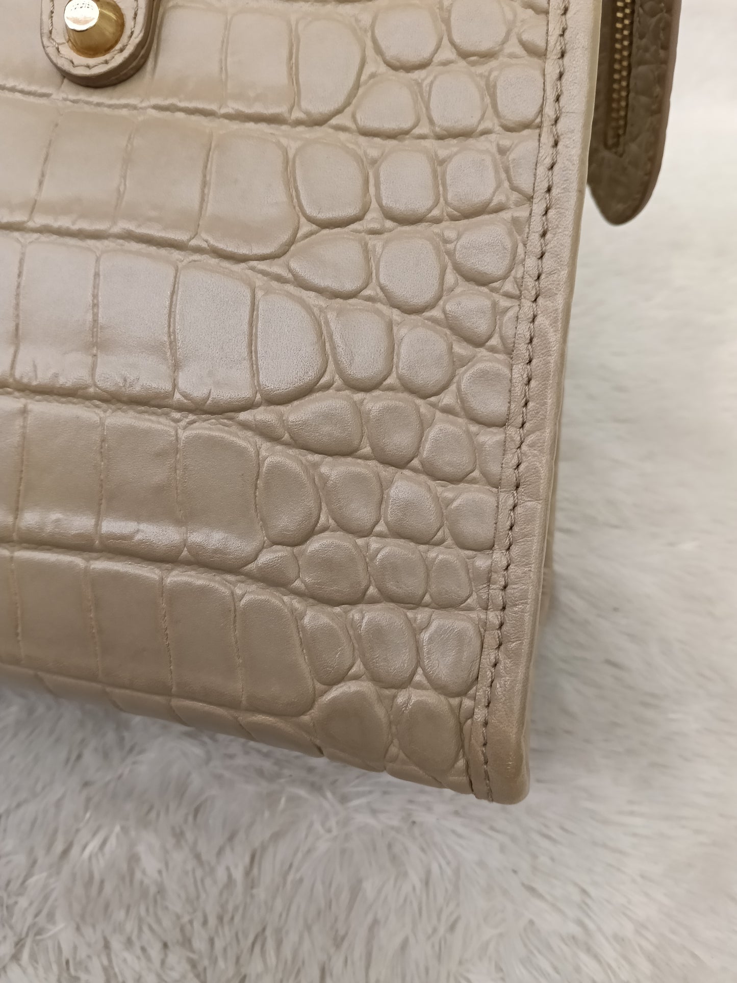 Balenciaga Small City Classic Croco Beige GHW 2018