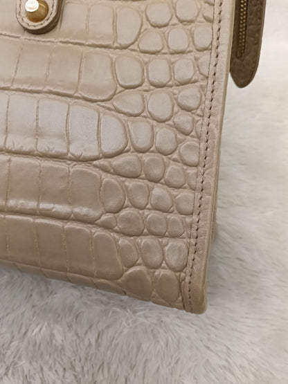 Balenciaga Small City Classic Croco Beige GHW 2018
