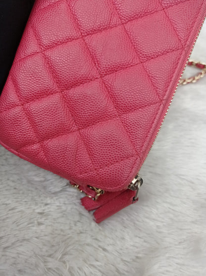 Chanel WOC Double Zip Caviar Pink GHW #23