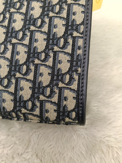 Dior Pouch Clutch Montaigne Oblique Navy GHW 2023