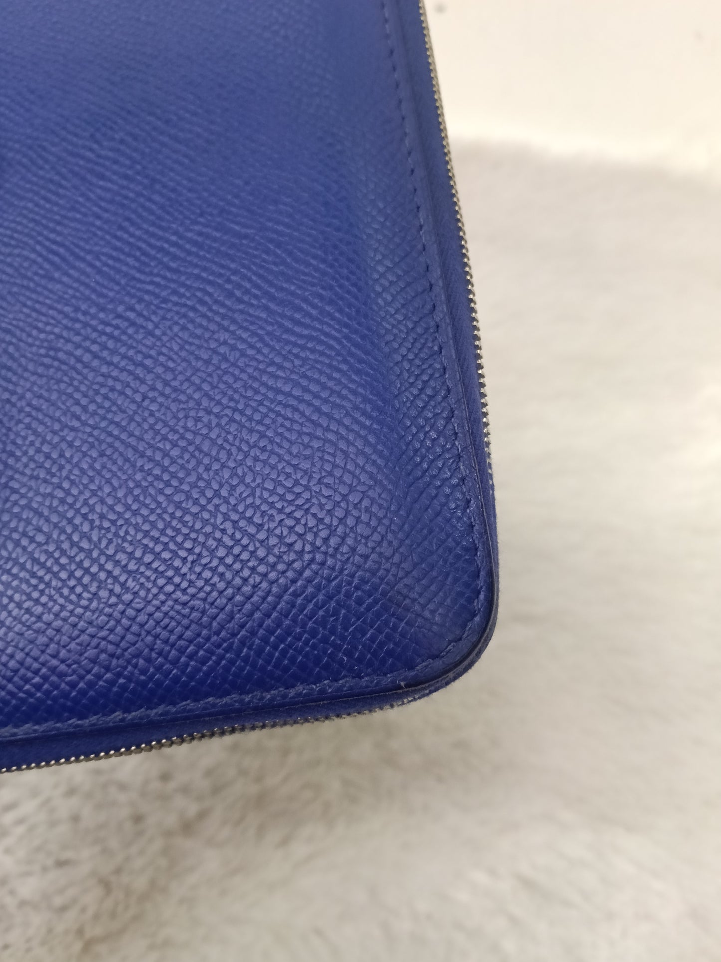 Hermes Azap Long Wallet Epsom Blue Saphire PHW #P square