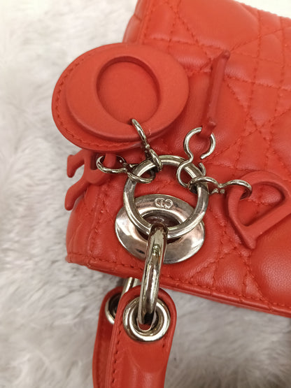 Lady Dior Micro Lamb Red SHW 2017