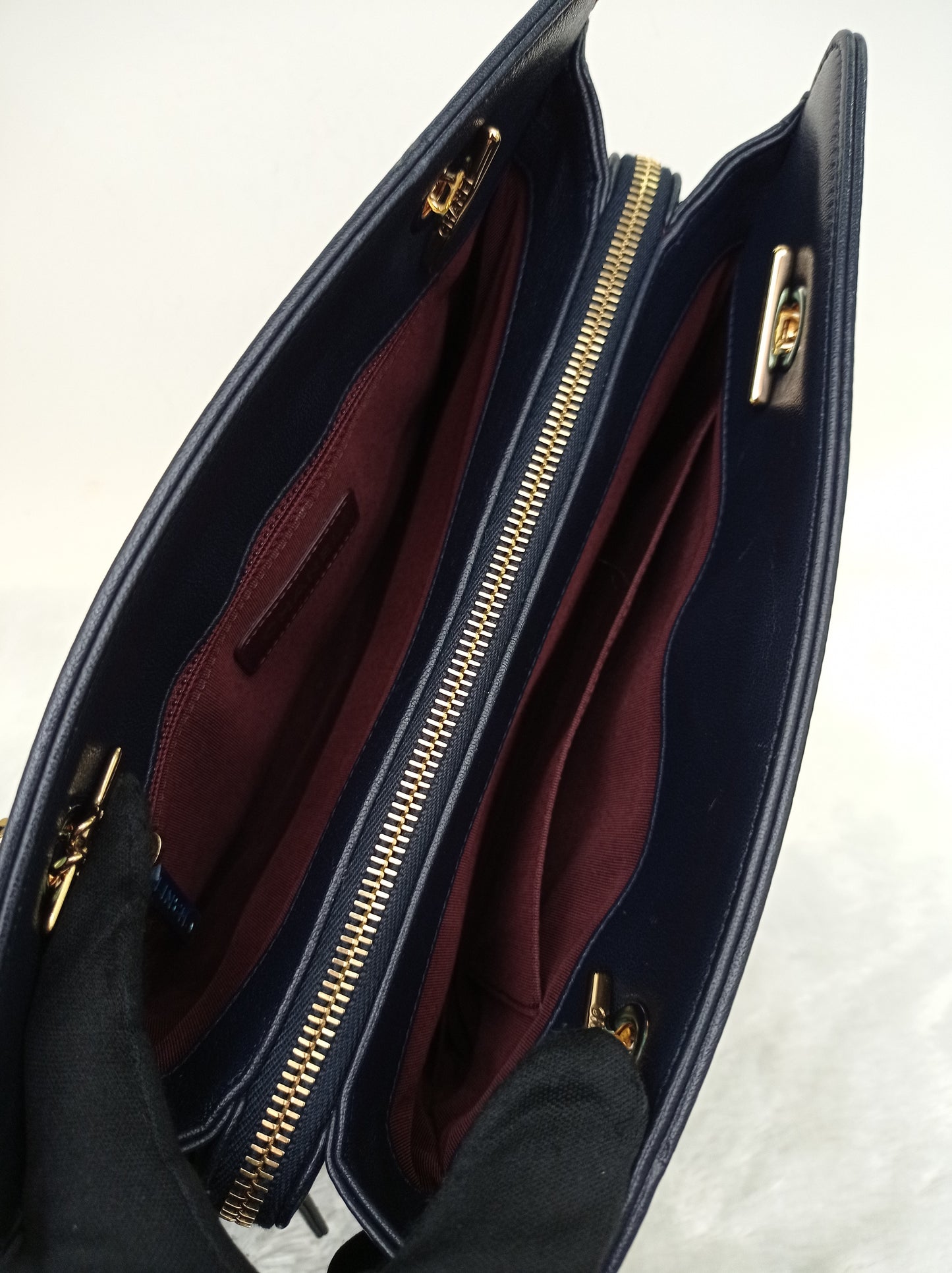 Chanel Mademoiselle Tote Calfskin Navy Blue GHW #23