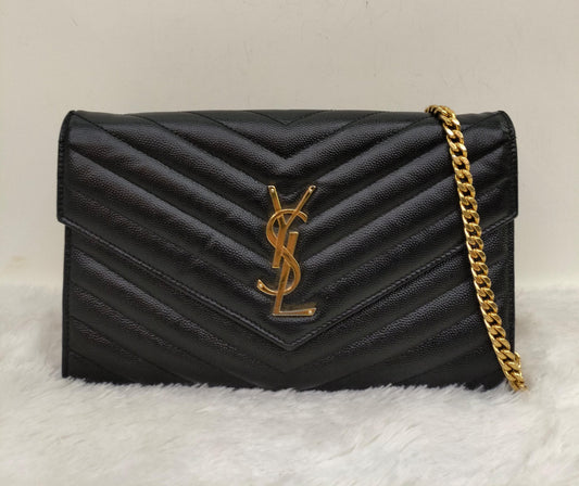 YsL WOC Chevron Grained Black GHW