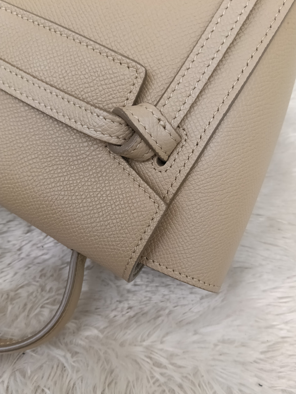 Celine Pico Belt Grained Light Taupe GHW 2020