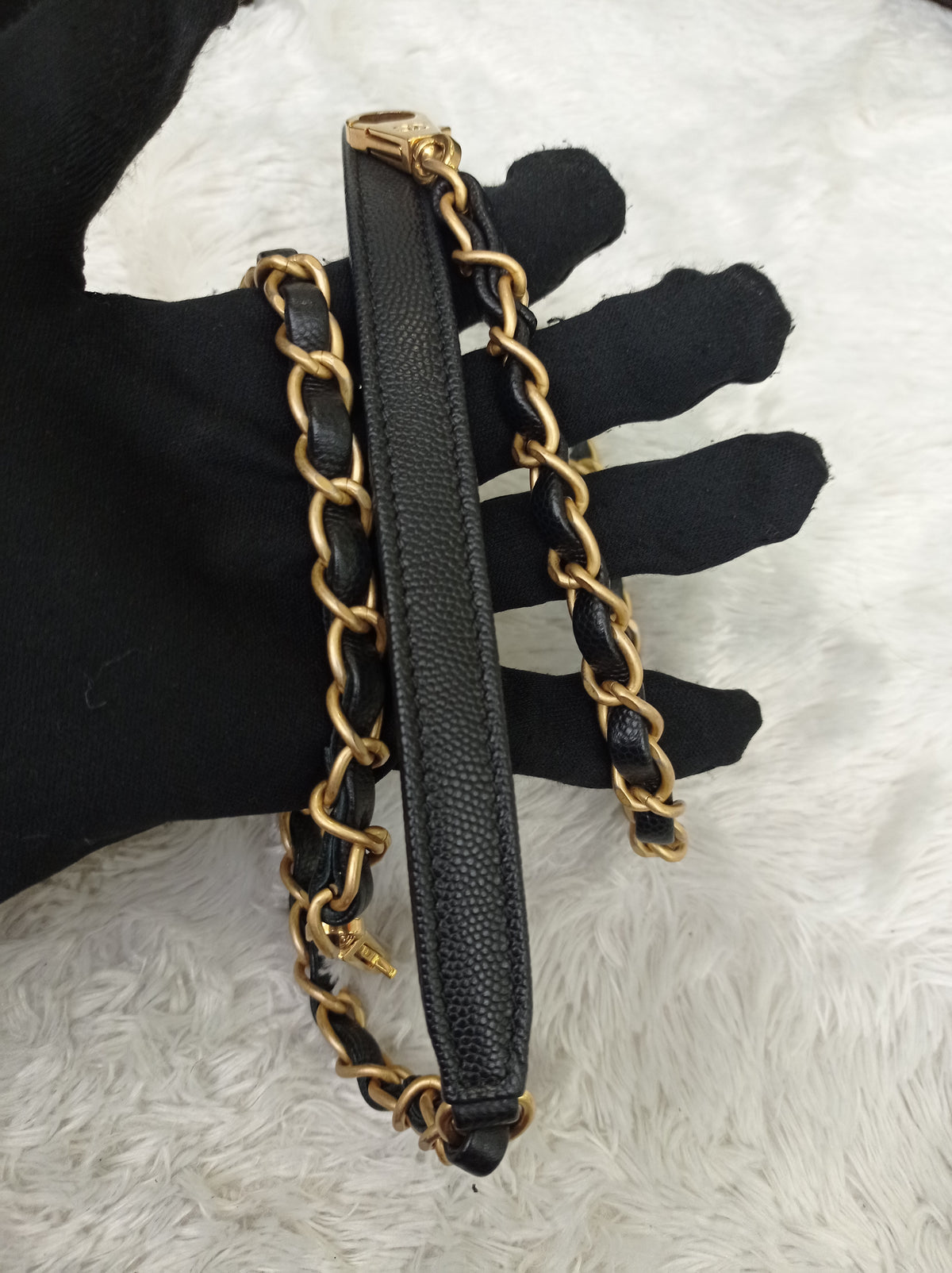 Chanel Coco Handle Medium Caviar Black Handle Lizard GHW #23