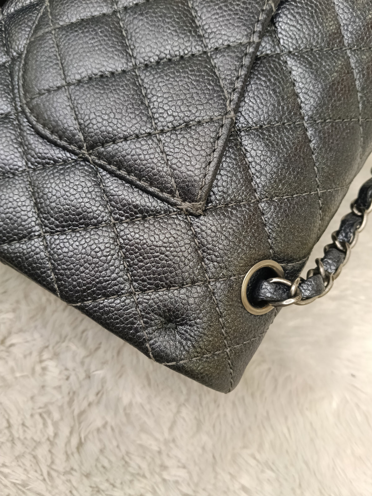 Chanel Medium Caviar Charcoal RHW DF #20