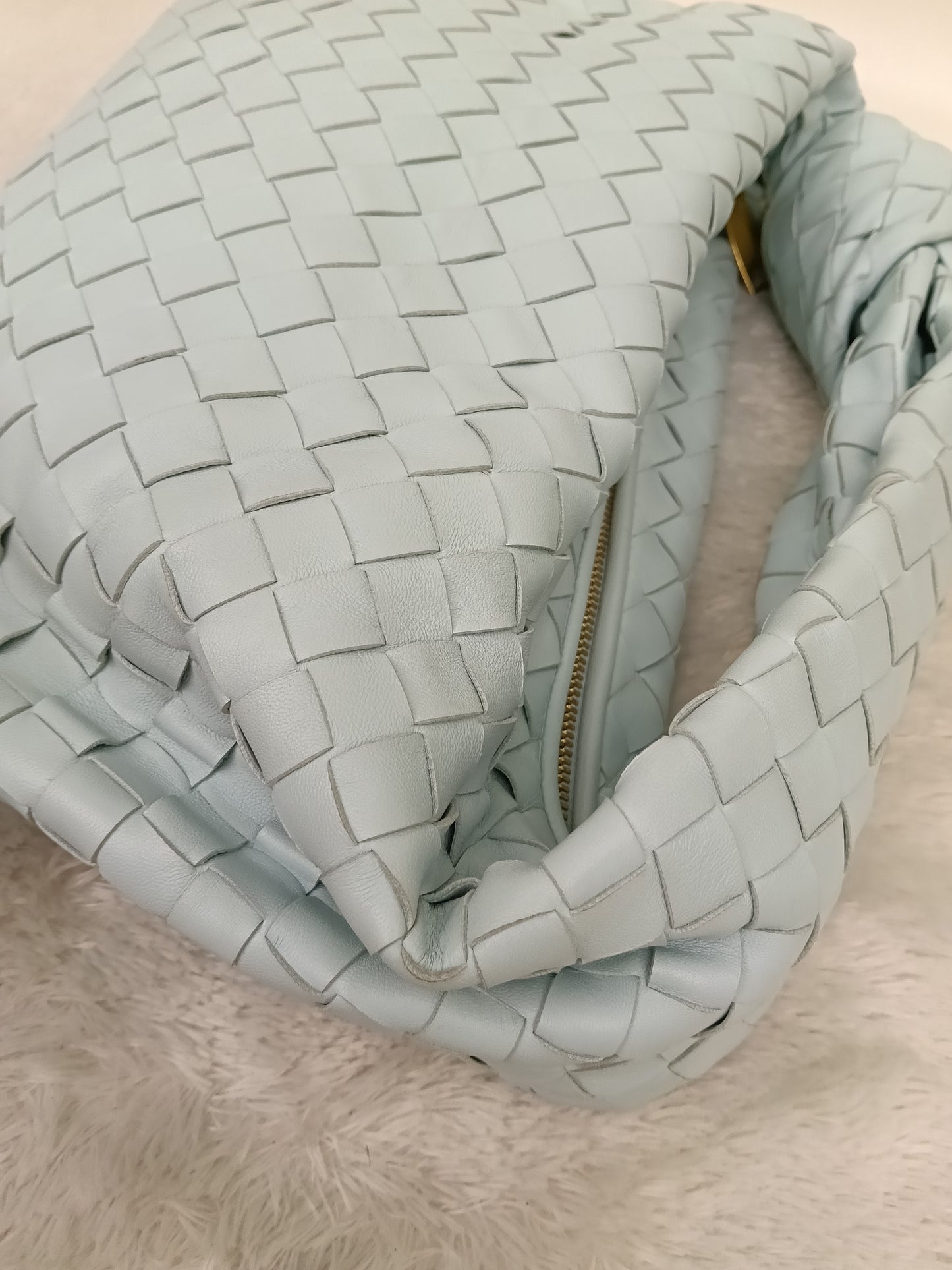 Bottega Veneta Teen Jodie Light Blue GHW