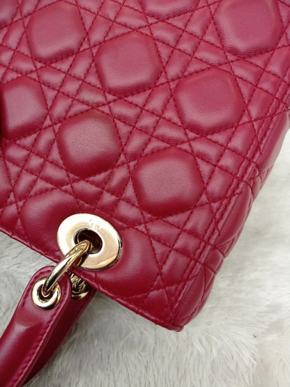 Lady Dior Medium Lamb Wine GHW 2017